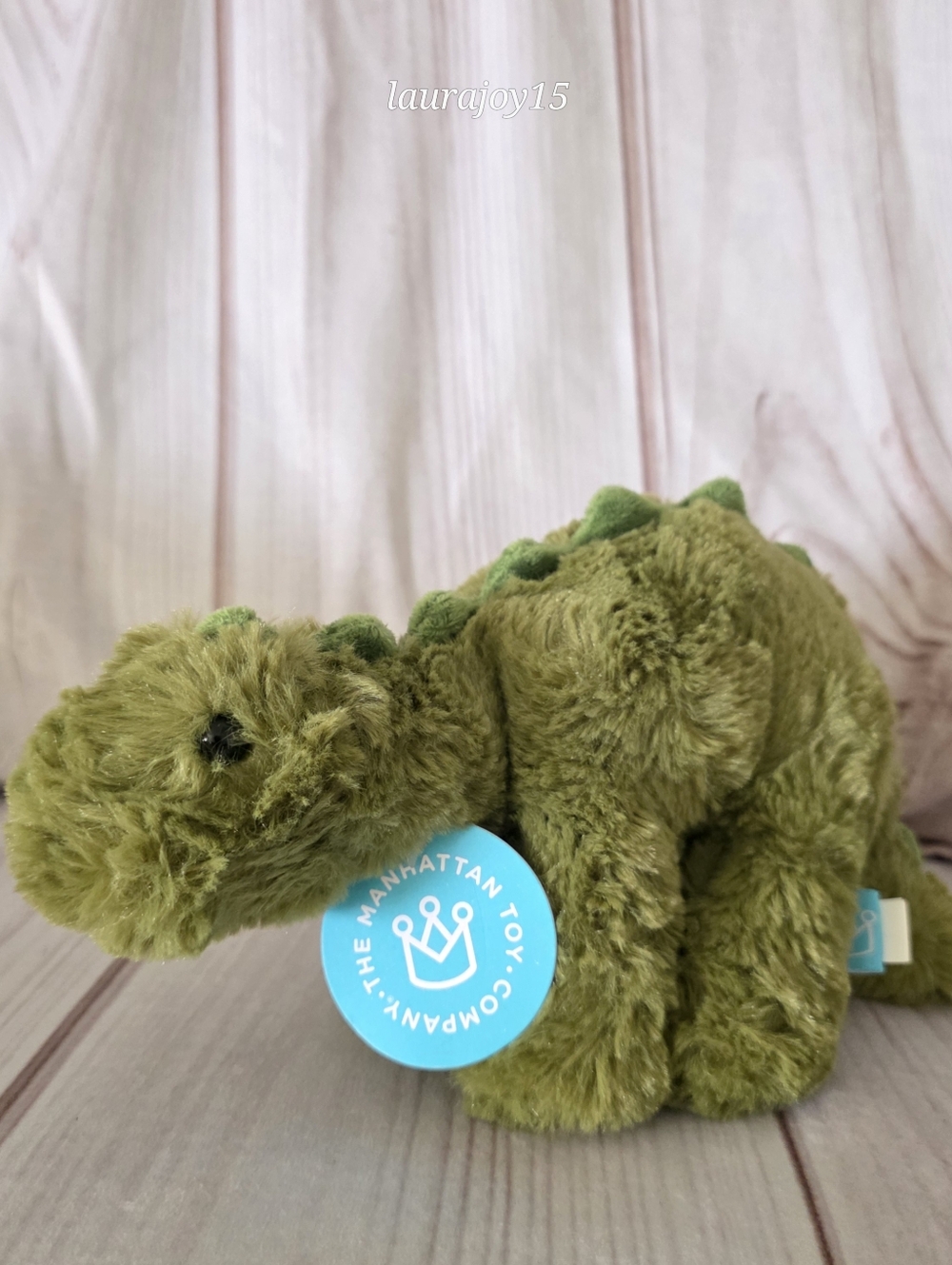 Manhattan Toy Green Dinosaur Plush Stuffed Toy Little Jurassics Crunch 10 Inch